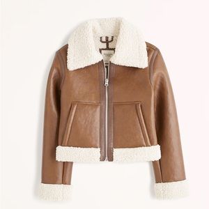 Faux Leather Sherpa Jacket NWT